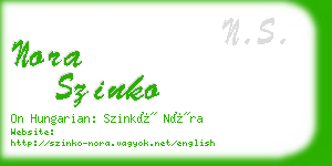 nora szinko business card